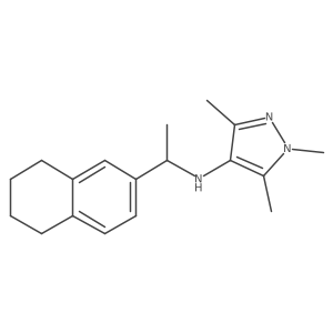 1,3,5-Trimethyl-N-[1-(5,6,7,8-tetrahydro-2-naphthalenyl)ethyl]-1H-pyrazol-4-amine结构式