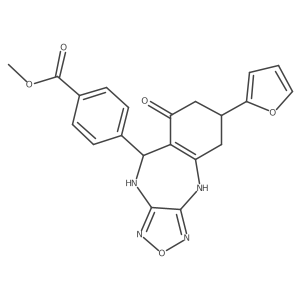 methyl 4-[6-(furan-2-yl)-8-hydroxy-6,7,9,10-tetrahydro-5H-[1,2,5]oxadiazolo[3,4-b][1,4]benzodiazepin-9-yl]benzoate Structure