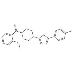 (4-(5-(4-Fluorophenyl)-1,3,4-oxadiazol-2-yl)piperidin-1-yl)(2-methoxyphenyl)methanone结构式
