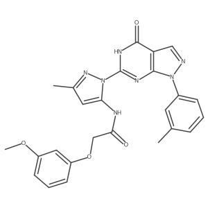 2-(3-methoxyphenoxy)-N-(3-methyl-1-(4-oxo-1-(m-tolyl)-4,5-dihydro-1H-pyrazolo[3,4-d]pyrimidin-6-yl)-1H-pyrazol-5-yl)acetamide Structure