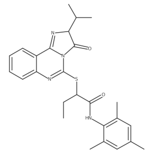 2-((2-isopropyl-3-oxo-2,3-dihydroimidazo[1,2-c]quinazolin-5-yl)thio)-N-mesitylbutanamide结构式