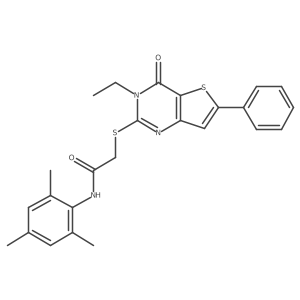 2-({3-ethyl-4-oxo-6-phenyl-3H,4H-thieno[3,2-d]pyrimidin-2-yl}sulfanyl)-N-(2,4,6-trimethylphenyl)acetamide结构式