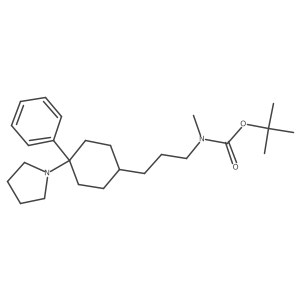 Tert-butyl methyl(3-(4-phenyl-4-(pyrrolidin-1-yl)cyclohexyl)propyl)carbamate结构式