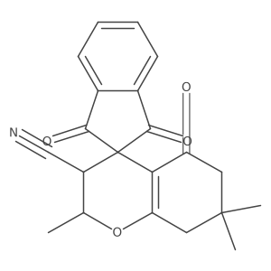 Spiro[4H-1-benzopyran-4,2a(2)-[2H]indene]-3-carbonitrile, 1a(2),2,3,3a(2),5,6,7,8-octahydro-2,7,7-trimethyl-1a(2),3a(2),5-trioxo- Structure