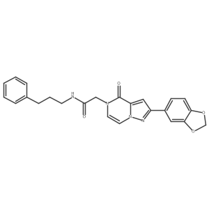2-[2-(1,3-benzodioxol-5-yl)-4-oxopyrazolo[1,5-a]pyrazin-5(4H)-yl]-N-(3-phenylpropyl)acetamide Structure