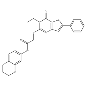 N-(2,3-dihydro-1,4-benzodioxin-6-yl)-2-({3-ethyl-4-oxo-6-phenyl-3H,4H-thieno[3,2-d]pyrimidin-2-yl}sulfanyl)acetamide Structure