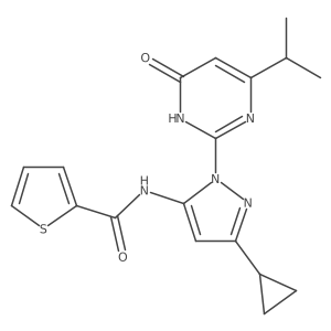 N-(3-cyclopropyl-1-(4-isopropyl-6-oxo-1,6-dihydropyrimidin-2-yl)-1H-pyrazol-5-yl)thiophene-2-carboxamide Structure