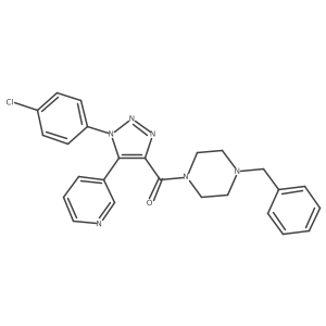 (4-benzylpiperazin-1-yl)(1-(4-chlorophenyl)-5-(pyridin-3-yl)-1H-1,2,3-triazol-4-yl)methanone结构式