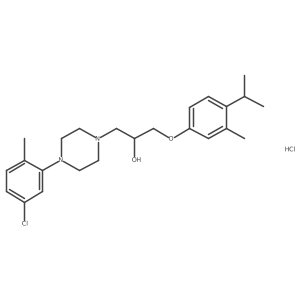 1-(4-(5-Chloro-2-methylphenyl)piperazin-1-yl)-3-(4-isopropyl-3-methylphenoxy)propan-2-ol hydrochloride Structure