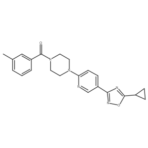 (4-(5-(5-Cyclopropyl-1,2,4-oxadiazol-3-yl)pyridin-2-yl)piperazin-1-yl)(m-tolyl)methanone结构式
