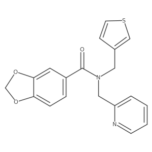 N-(pyridin-2-ylmethyl)-N-(thiophen-3-ylmethyl)benzo[d][1,3]dioxole-5-carboxamide结构式