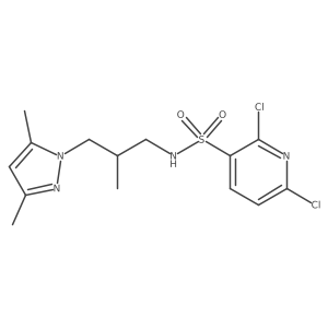 2,6-dichloro-N-[3-(3,5-dimethyl-1H-pyrazol-1-yl)-2-methylpropyl]pyridine-3-sulfonamide结构式