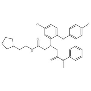 2-[[5-Chloro-2-(4-chlorophenoxy)phenyl][2-oxo-2-[[2-(1-pyrrolidinyl)ethyl]amino]ethyl]amino]-N-methyl-N-phenylacetamide Structure