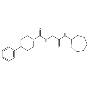 N-[2-(cycloheptylamino)-2-oxoethyl]-4-(pyridin-2-yl)piperazine-1-carboxamide结构式