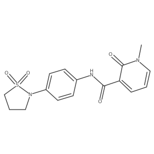 N-(4-(1,1-dioxidoisothiazolidin-2-yl)phenyl)-1-methyl-2-oxo-1,2-dihydropyridine-3-carboxamide Structure