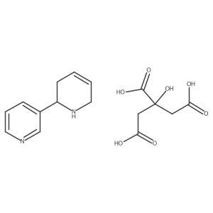 2-Hydroxypropane-1,2,3-tricarboxylic acid;3-(1,2,3,6-tetrahydropyridin-2-yl)pyridine Structure