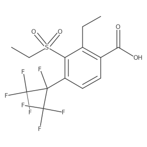 3-(Ethanesulfonyl)-2-ethyl-4-(1,1,1,2,3,3,3-heptafluoropropan-2-yl)benzoic acid Structure