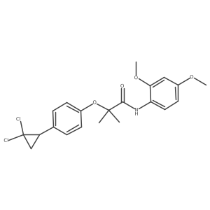 2-[4-(2,2-dichlorocyclopropyl)phenoxy]-N-(2,4-dimethoxyphenyl)-2-methylpropanamide结构式