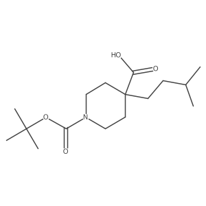 1-(tert-Butoxycarbonyl)-4-(3-methylbutyl)piperidine-4-carboxylic acid Structure