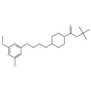 tert-Butyl 4-(3-((6-chloro-2-(methylthio)pyrimidin-4-yl)oxy)propyl)piperidine-1-carboxylate Structure