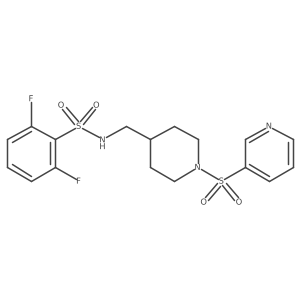 2,6-difluoro-N-{[1-(pyridine-3-sulfonyl)piperidin-4-yl]methyl}benzene-1-sulfonamide结构式