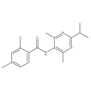 2-Chloro-N-[2-(dimethylamino)-4,6-dimethylpyrimidin-5-YL]-4-fluorobenzamide Structure