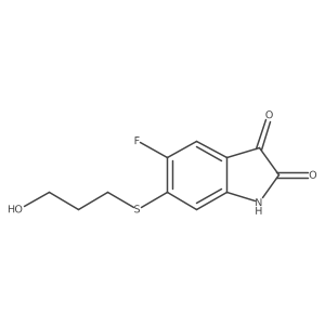 5-fluoro-6-[(3-hydroxypropyl)sulfanyl]-2,3-dihydro-1H-indole-2,3-dione Structure