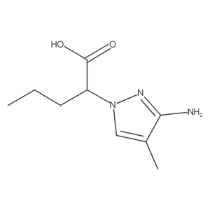2-(3-amino-4-methyl-1H-pyrazol-1-yl)pentanoic acid结构式