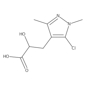 3-(5-chloro-1,3-dimethyl-pyrazol-4-yl)-2-hydroxy-propanoic acid结构式