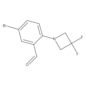 5-Bromo-2-(3,3-difluoroazetidin-1-yl)benzaldehyde结构式