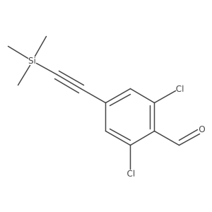 2,6-Dichloro-4-[2-(trimethylsilyl)ethynyl]benzaldehyde结构式