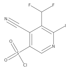4-Cyano-5-(difluoromethyl)-6-iodopyridine-3-sulfonyl chloride结构式