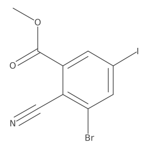 Methyl 3-bromo-2-cyano-5-iodobenzoate结构式