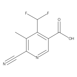 6-Cyano-4-(difluoromethyl)-5-methylnicotinic acid Structure