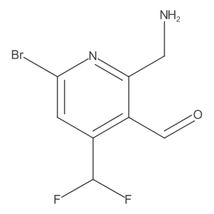 2-(Aminomethyl)-6-bromo-4-(difluoromethyl)pyridine-3-carboxaldehyde结构式