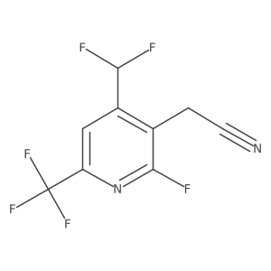 2-(4-(Difluoromethyl)-2-fluoro-6-(trifluoromethyl)pyridin-3-yl)acetonitrile结构式