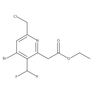 2-Pyridineacetic acid, 4-bromo-6-(chloromethyl)-3-(difluoromethyl)-, ethyl ester Structure
