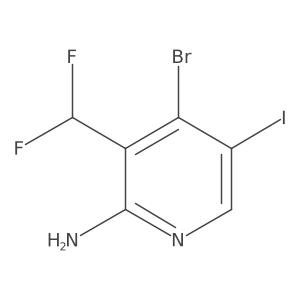 4-Bromo-3-(difluoromethyl)-5-iodopyridin-2-amine Structure