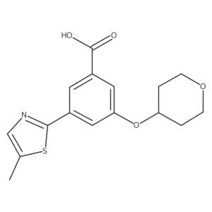 3-(5-Methyl-2-thiazolyl)-5-[(tetrahydro-2h-pyran-4-yl)oxy]benzoic acid结构式