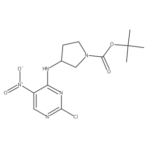 3-[(2-Chloro-5-nitro-4-pyrimidinyl)amino]-1-pyrrolidinecarboxylic acid 1,1-dimethylethyl ester Structure