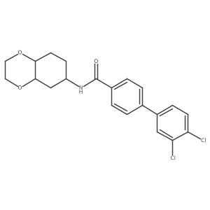 3',4'-dichloro-N-(octahydrobenzo[b][1,4]dioxin-6-yl)-[1,1'-biphenyl]-4-carboxamide结构式