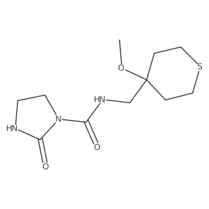 N-((4-methoxytetrahydro-2H-thiopyran-4-yl)methyl)-2-oxoimidazolidine-1-carboxamide Structure