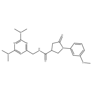 N-((4,6-bis(dimethylamino)-1,3,5-triazin-2-yl)methyl)-1-(3-methoxyphenyl)-5-oxopyrrolidine-3-carboxamide结构式