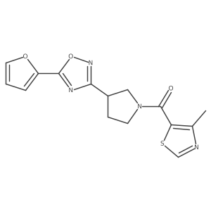 (3-(5-(Furan-2-yl)-1,2,4-oxadiazol-3-yl)pyrrolidin-1-yl)(4-methylthiazol-5-yl)methanone Structure