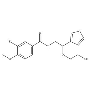 3-fluoro-N-(2-(2-hydroxyethoxy)-2-(thiophen-3-yl)ethyl)-4-methoxybenzamide结构式