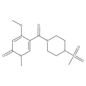 4-methoxy-1-methyl-5-(4-(methylsulfonyl)piperazine-1-carbonyl)pyridin-2(1H)-one Structure