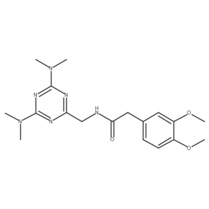 N-((4,6-bis(dimethylamino)-1,3,5-triazin-2-yl)methyl)-2-(3,4-dimethoxyphenyl)acetamide结构式
