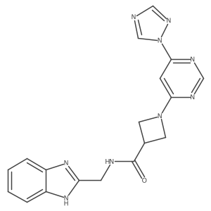 1-(6-(1H-1,2,4-triazol-1-yl)pyrimidin-4-yl)-N-((1H-benzo[d]imidazol-2-yl)methyl)azetidine-3-carboxamide Structure