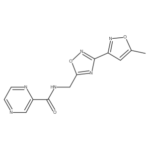 N-((3-(5-methylisoxazol-3-yl)-1,2,4-oxadiazol-5-yl)methyl)pyrazine-2-carboxamide Structure