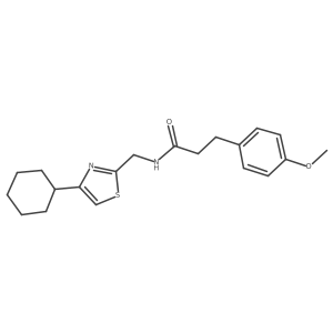 N-((4-cyclohexylthiazol-2-yl)methyl)-3-(4-methoxyphenyl)propanamide Structure